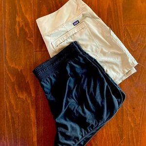 Patagonia khaki shorts, wicking material, size large